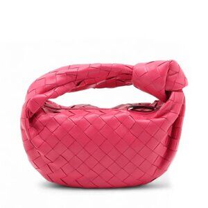 Bottega Veneta Intrecciato Mini Jodie Leather Handbag Pink